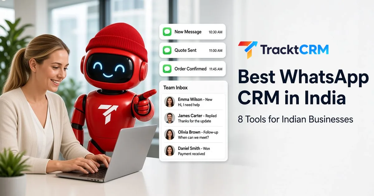 Best WhatsApp CRM in India: a sales executive replying to customer chats from a shared team inbox