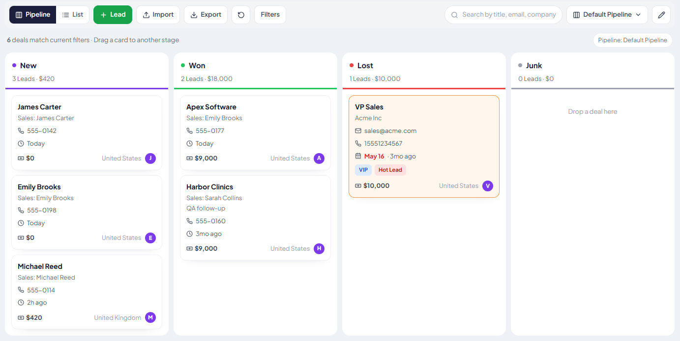 TracktCRM screenshot 1